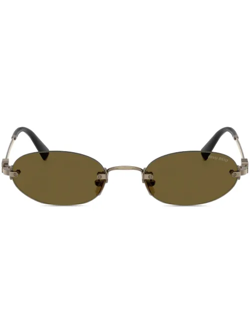 Lunettes de soleil à monture ovale - Miu Miu Eyewear - Modalova