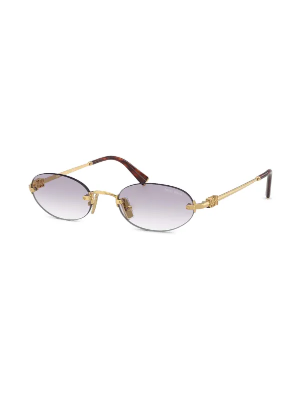 Miu Miu Eyewear ラウンドフレーム サングラス | ゴールドトーン