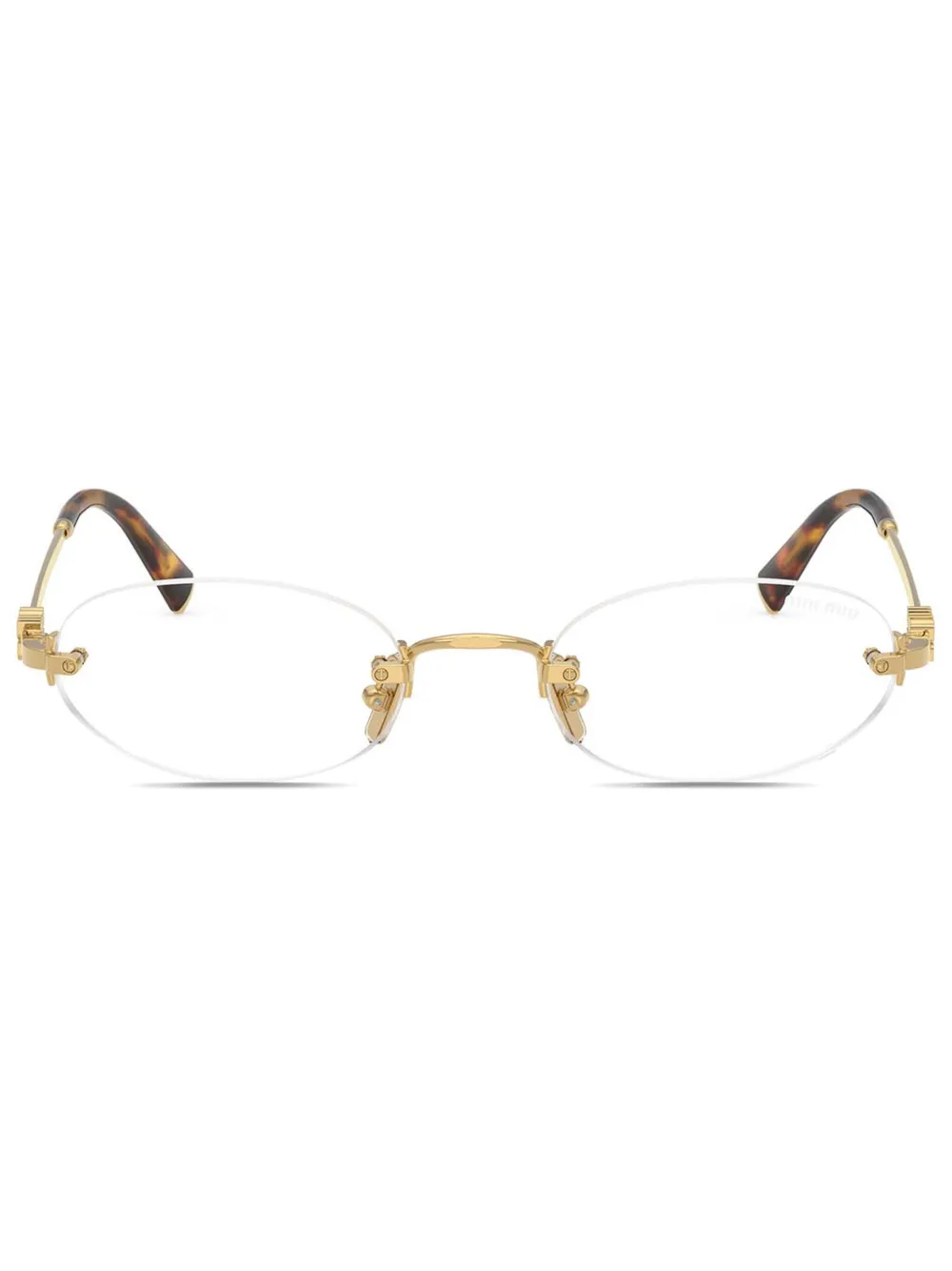 Miu Miu Eyewear oval rimless glasses | Gold | Image 1