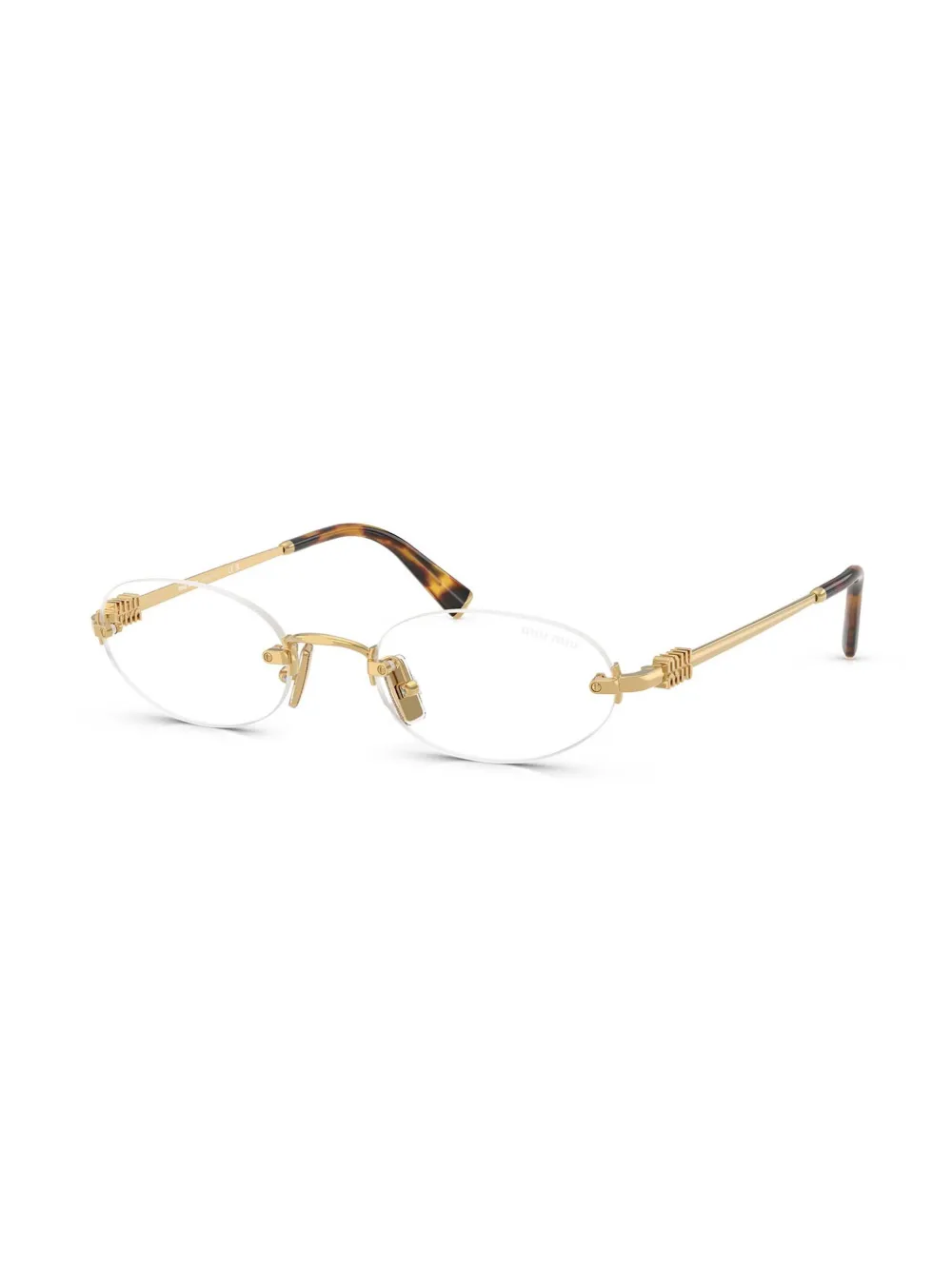 Miu Miu Eyewear Oval bril met randloos montuur - Goud