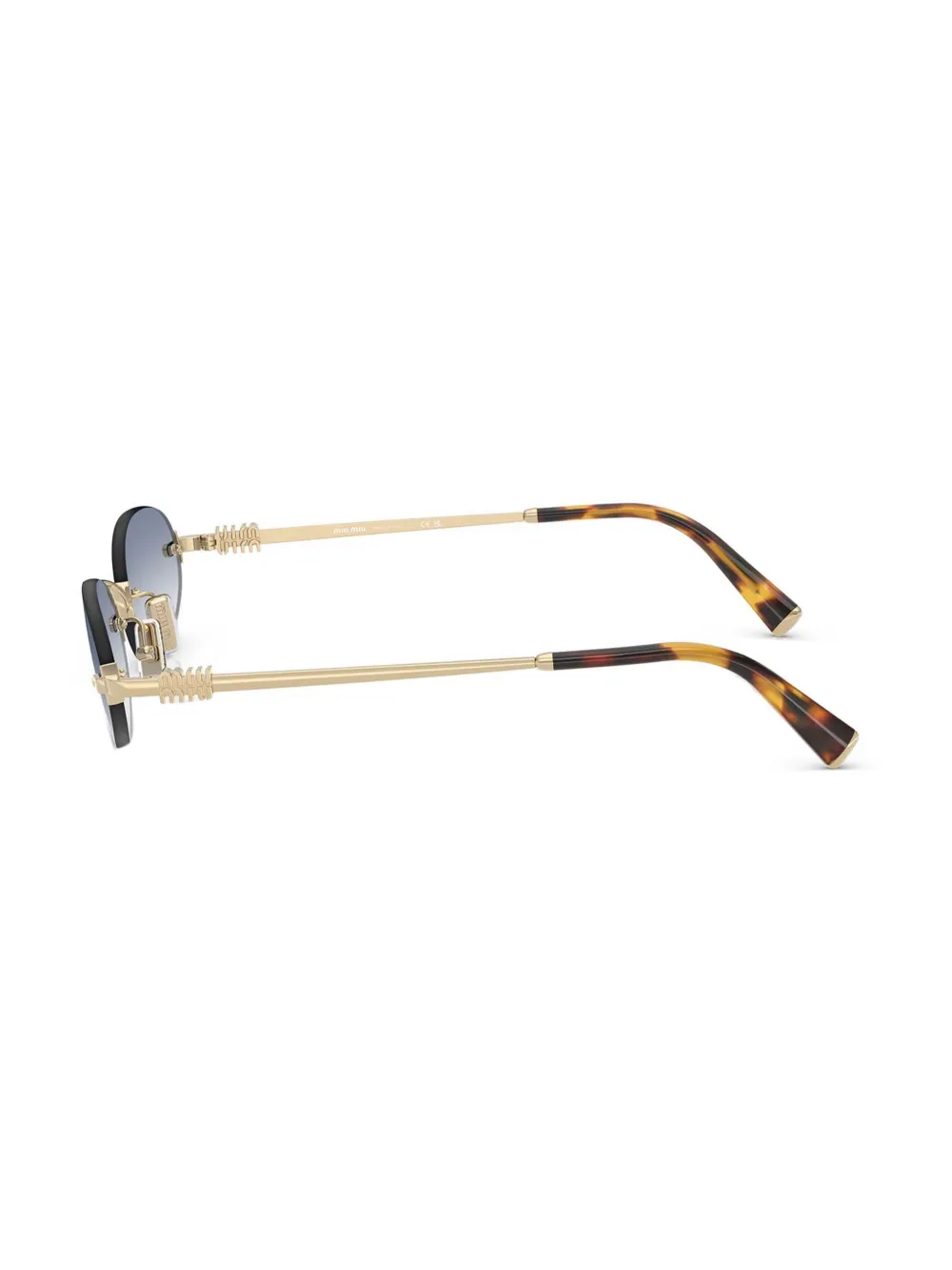 Miu Eyewear Zonnebril met ovalen montuur Goud