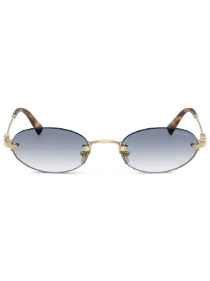 Miu Miu Eyewear リムレス サングラス | ゴールドトーン | FARFETCH JP