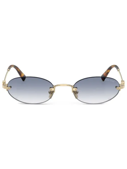Lunettes de soleil à monture ovale - Miu Miu Eyewear - Modalova