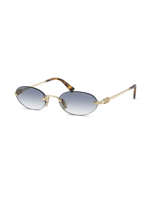 miu miu オーバルフレームサングラス Miu Miu Eyewear オーバルフレーム サングラス | ゴールドトーン