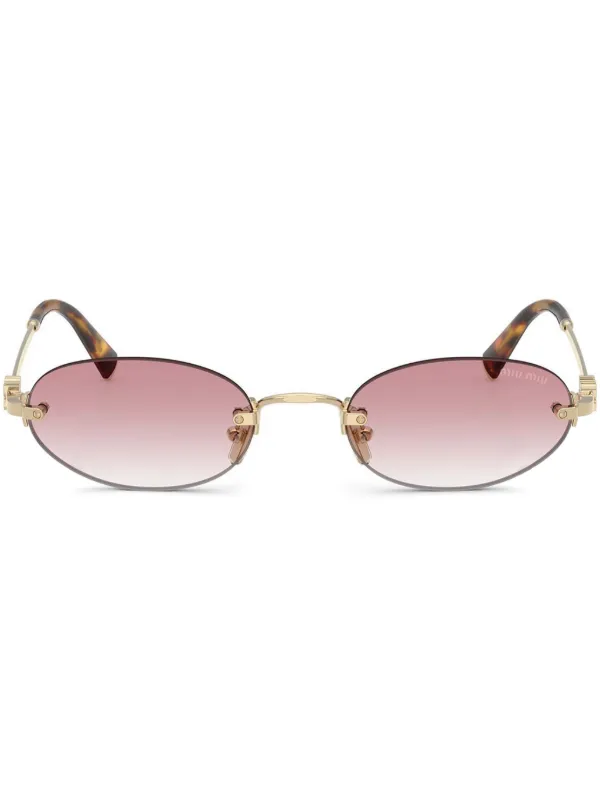 Miu Miu Eyewear オーバルフレーム サングラス | ゴールドトーン