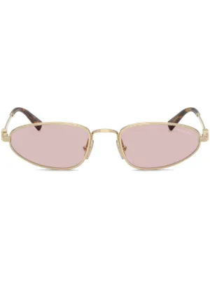 Miu Miu Eyewear オーバルフレーム サングラス | ピンク | FARFETCH JP