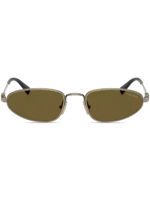 Miu Miu Eyewear geometric-frame Sunglasses | Gold | FARFETCH SG