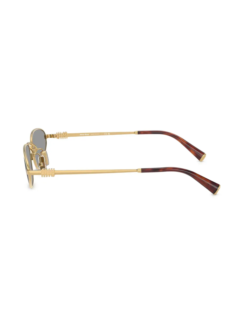 Miu Eyewear Zonnebril met ovalen montuur Goud