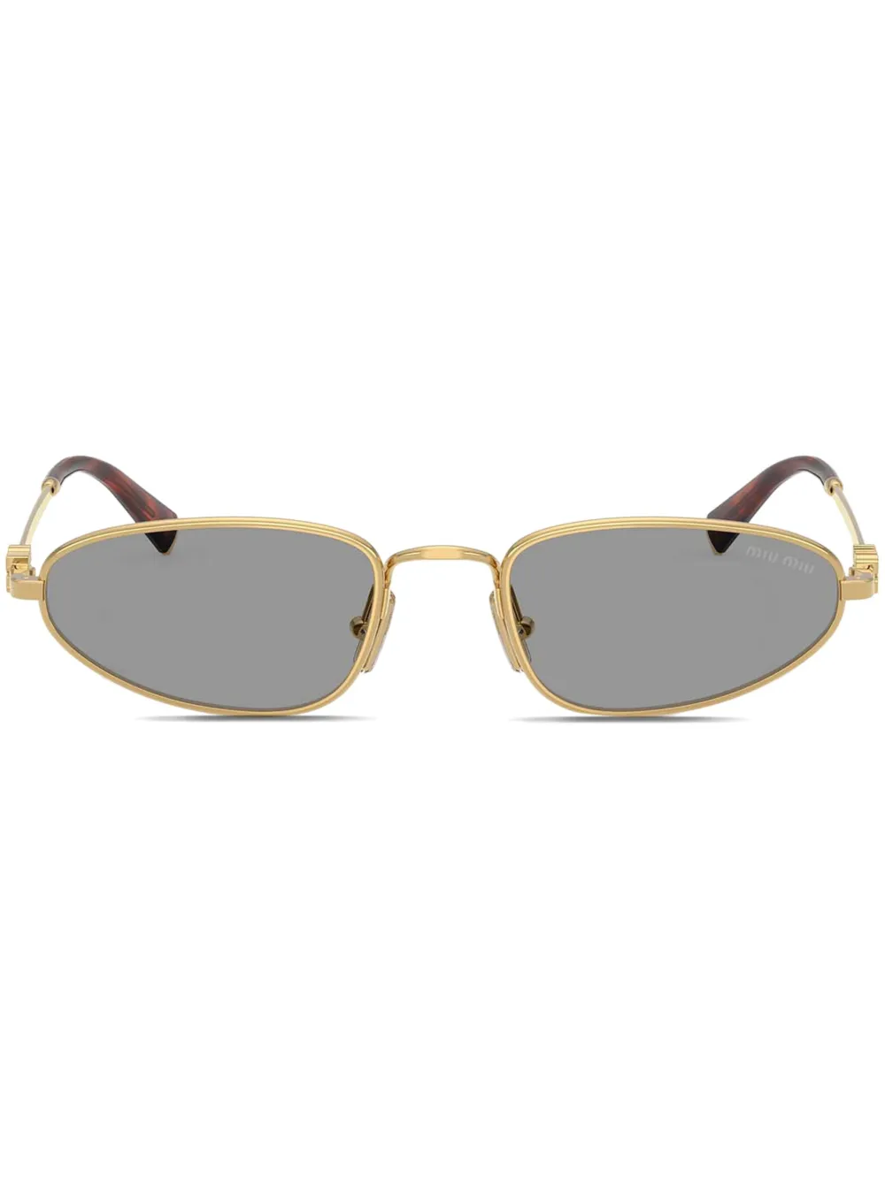 Miu Eyewear Zonnebril met ovalen montuur Goud