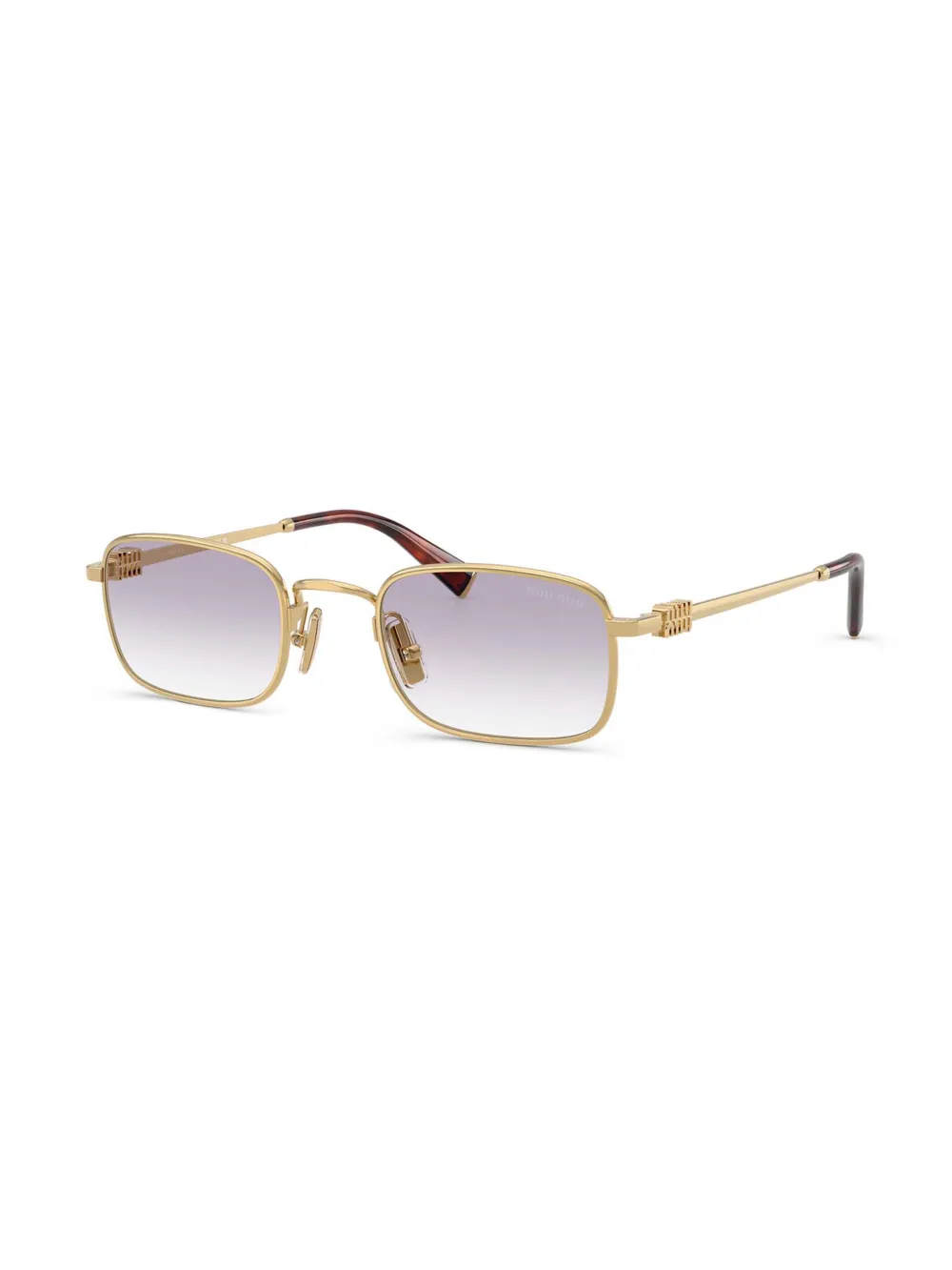 Miu Miu Eyewear Zonnebril met rechthoekig montuur - Goud