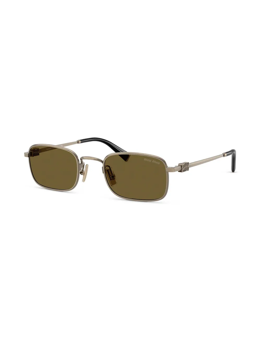 Miu Miu Eyewear Zonnebril met rechthoekig montuur - Goud