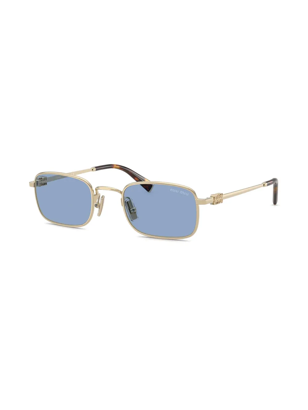 Miu Miu Eyewear Zonnebril met rechthoekig montuur - Goud