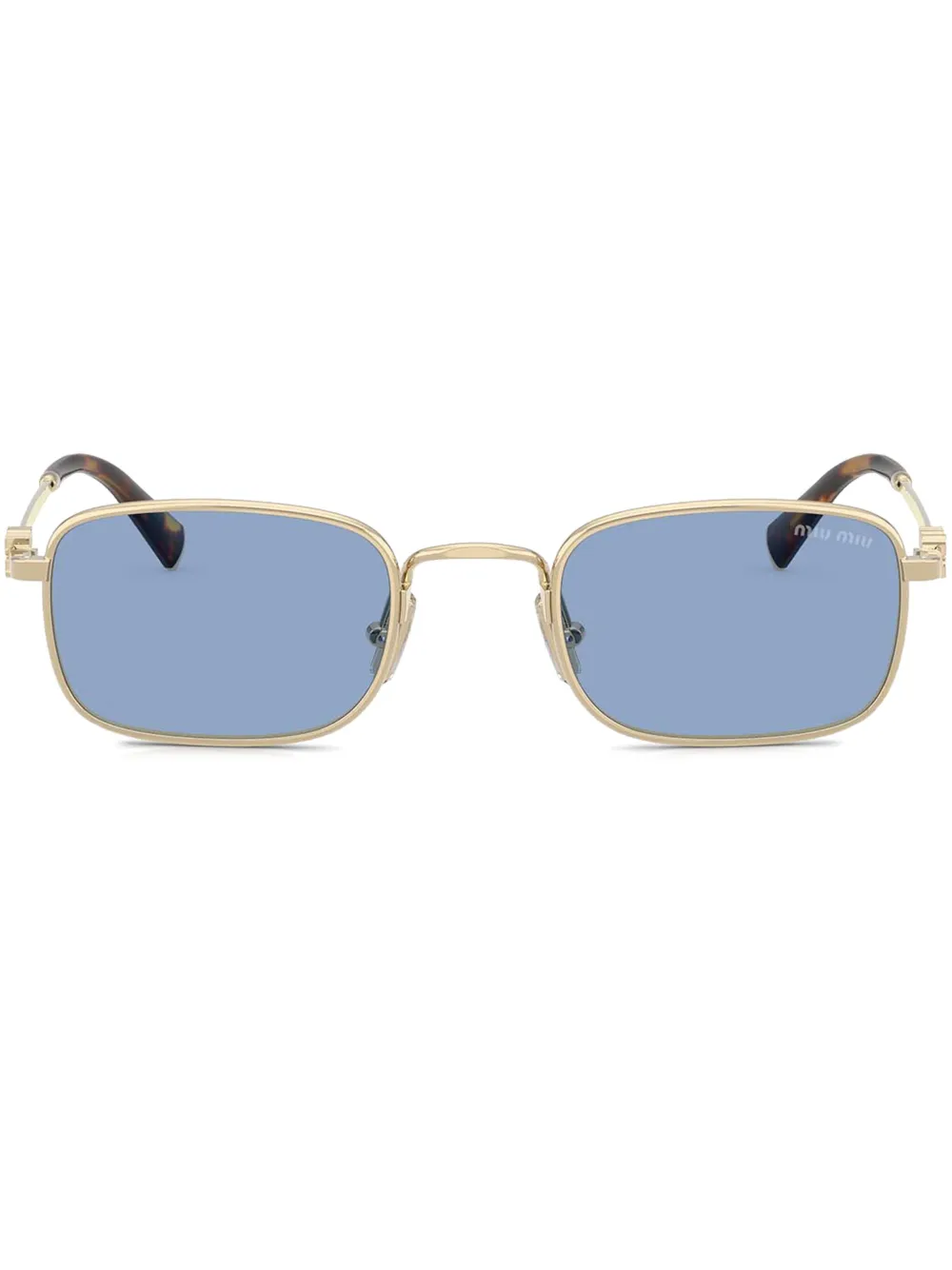 Miu Eyewear Zonnebril met rechthoekig montuur Goud