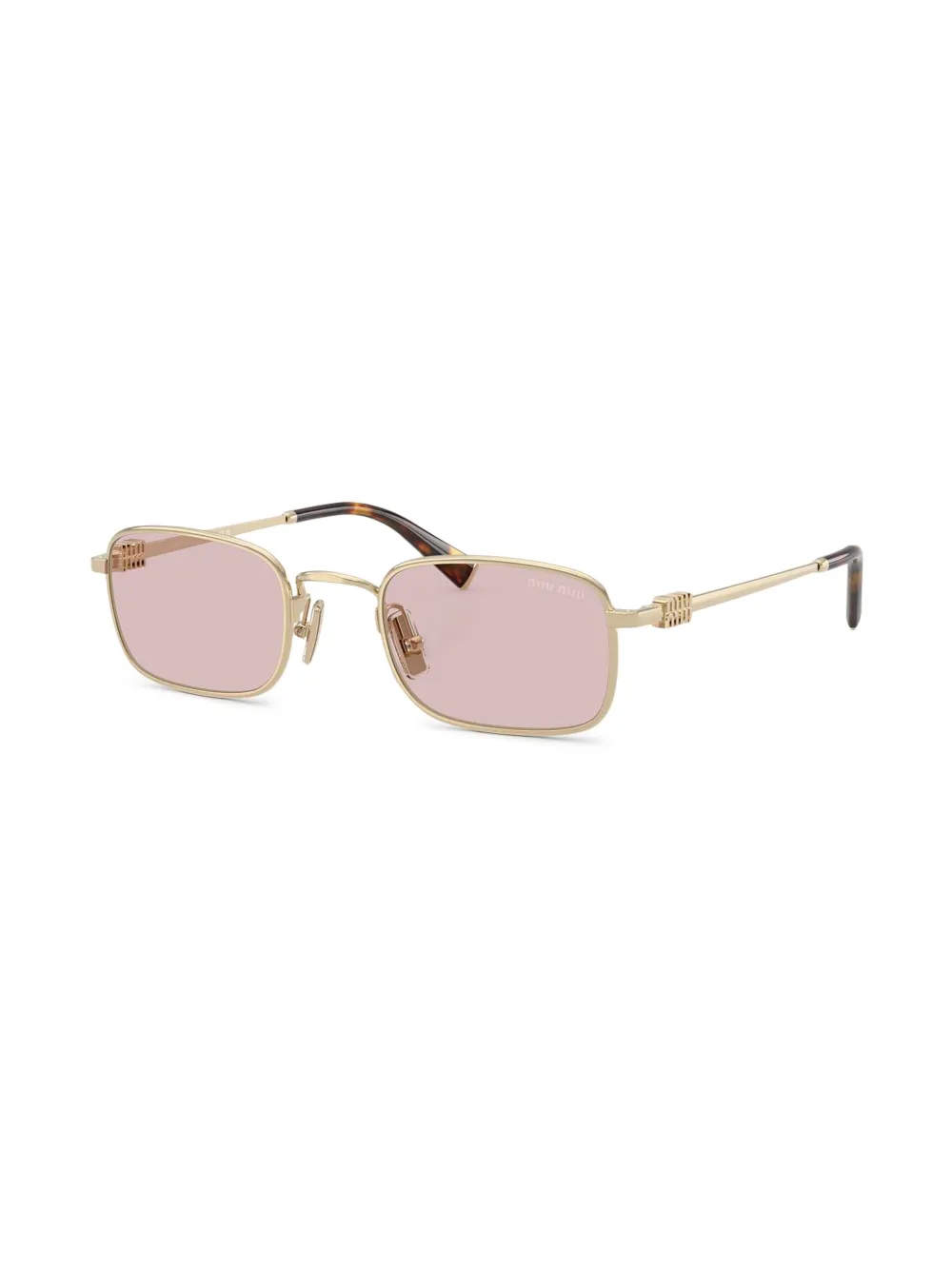 Miu Miu Eyewear Zonnebril met rechthoekig montuur - Goud