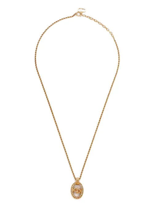 Collier CD à strass - Christian Dior Pre-Owned - Modalova
