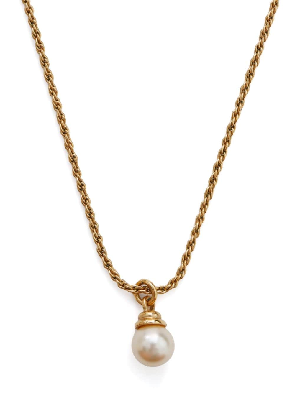 Christian Dior Pre-Owned faux-pearl pendant necklace - Goud