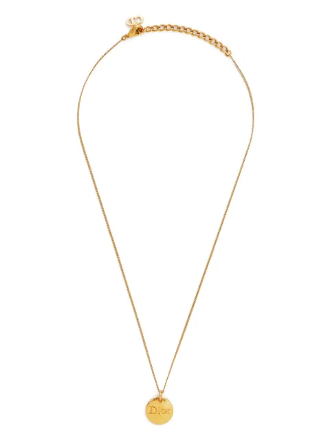 Christian Dior Pre-Owned logo pendant necklace