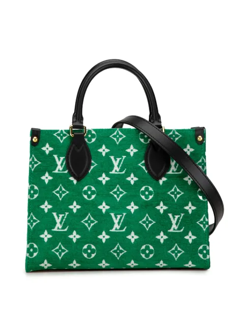 Cheap Louis Vuitton Pre-Owned 2021-2023 LV Match Monogram Jacquard Velvet OnTheGo PM satchel WOMEN