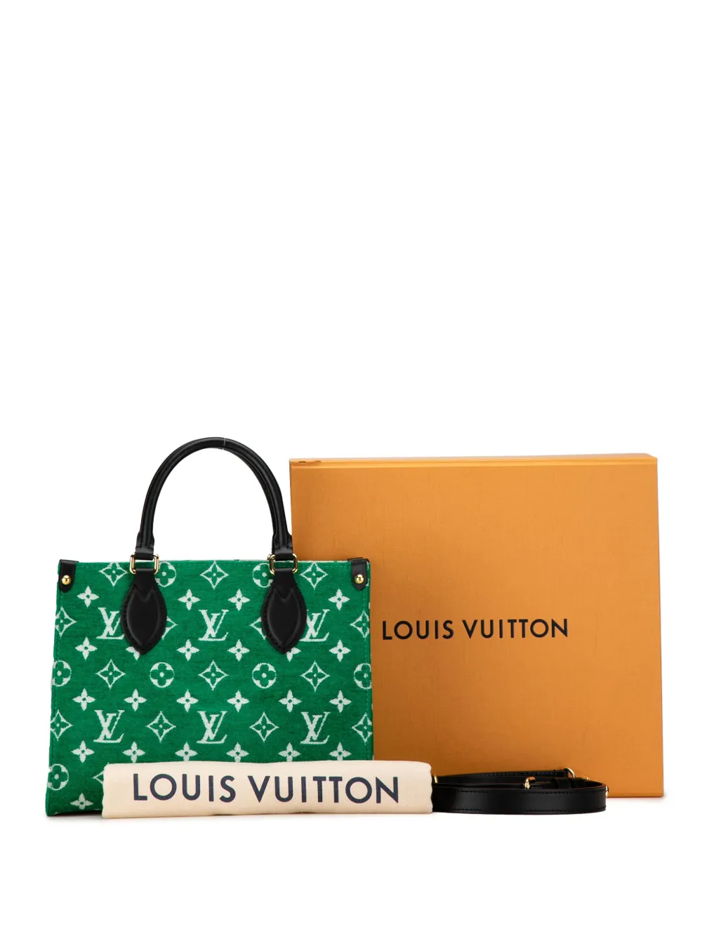 Cheap Louis Vuitton Pre-Owned 2021-2023 LV Match Monogram Jacquard Velvet OnTheGo PM satchel WOMEN