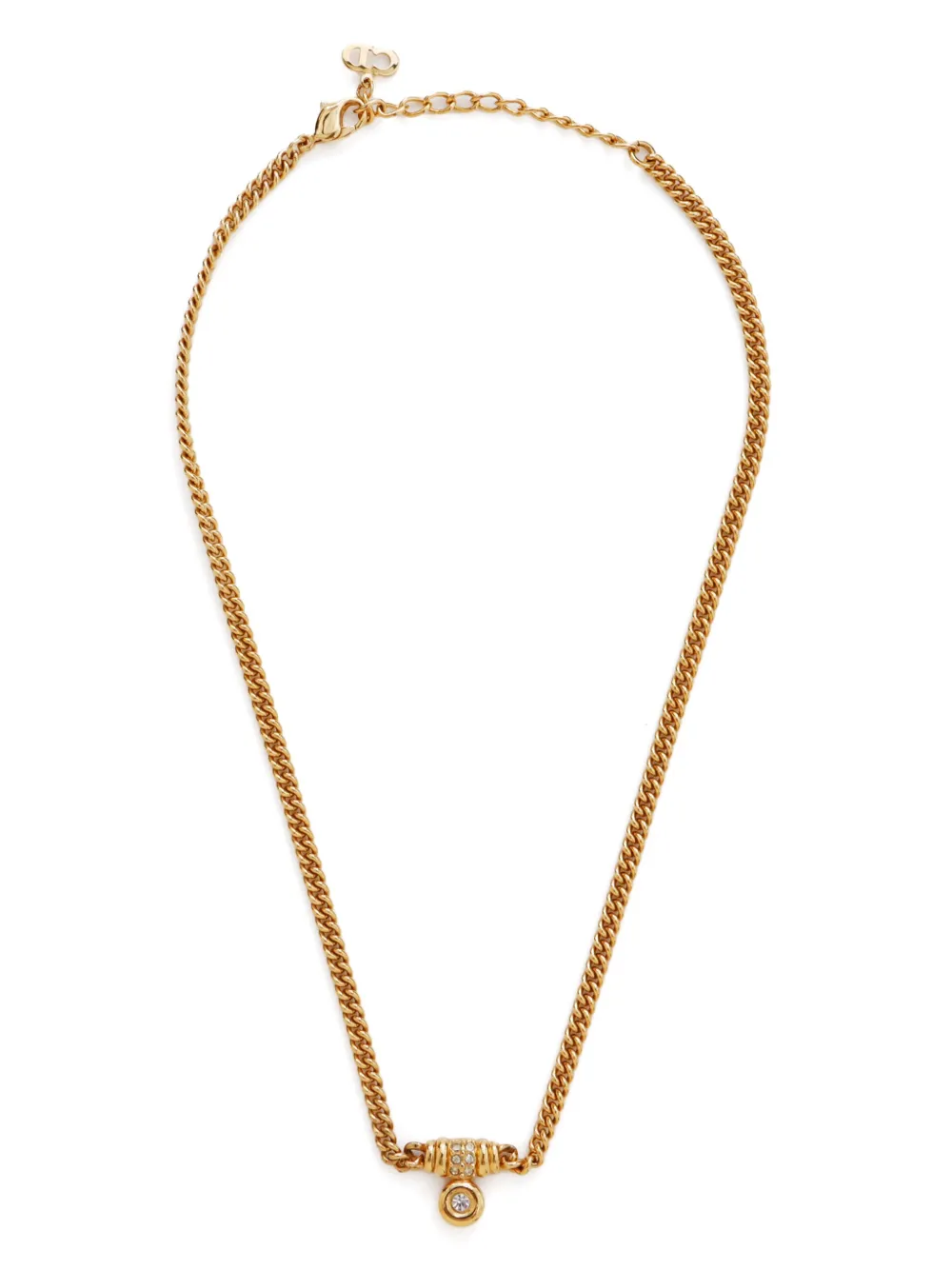 Christian Dior Pre-Owned collar de cadena con strass | dorado | Image 1