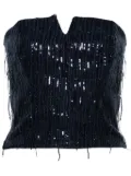 Federica Tosi sequin-embellished top - Blue