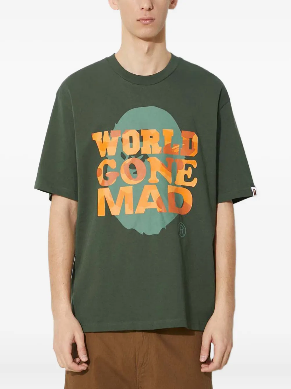 A BATHING APE T-shirt met print Groen