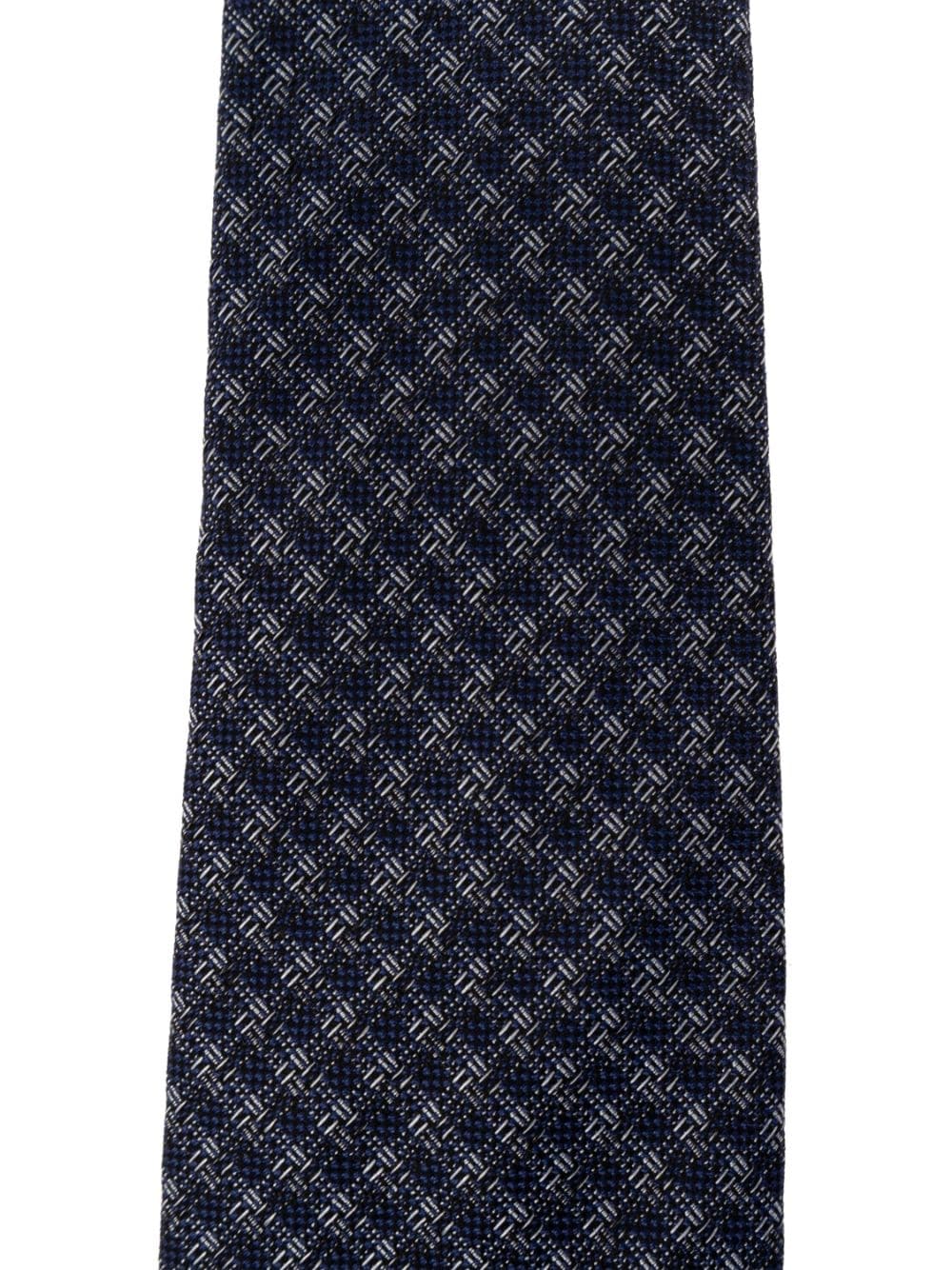 Shop Lanvin Check Pattern Tie In Blue