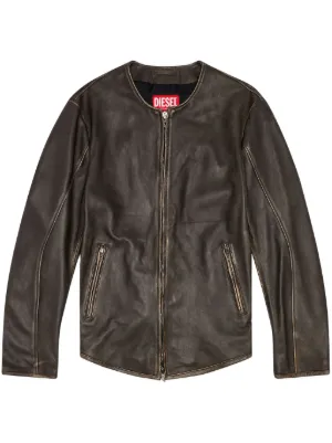 Diesel エナメルレザージャケット | グレー | FARFETCH JP