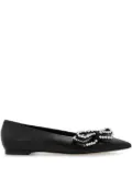 Casadei embellished leather ballerina shoes - Black