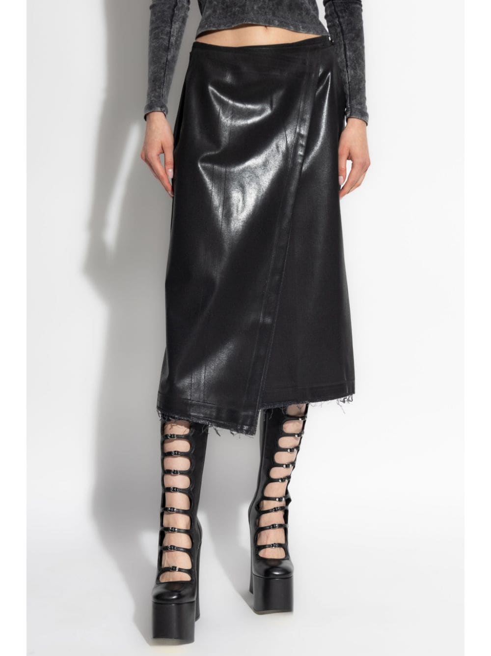 Shop Diesel O-kessy-long-p1 Midi Skirt In Black