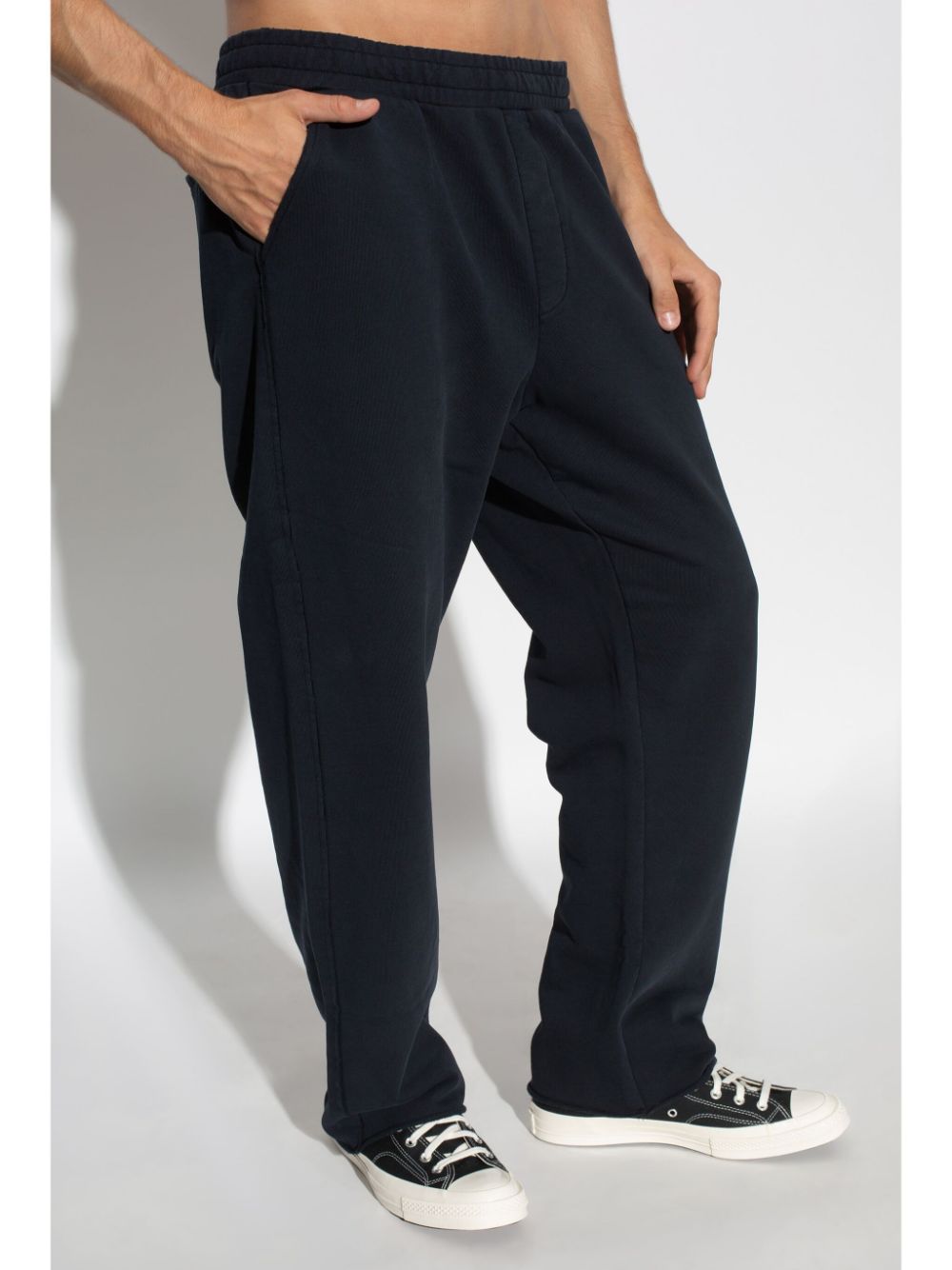 Shop 44 Label Group Logo-embroidered Cotton Sweatpants In Black