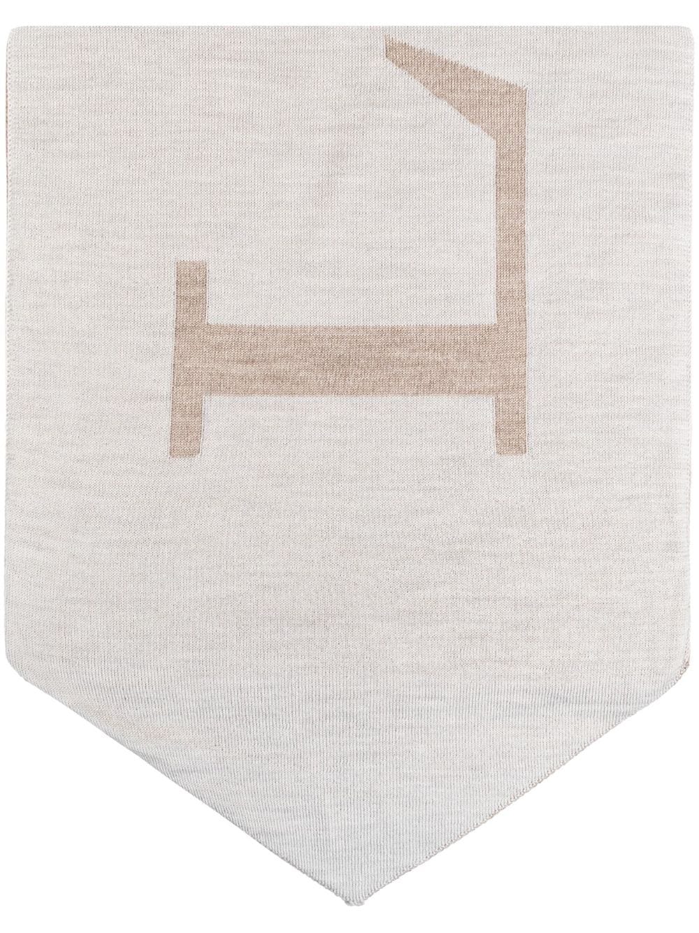 Lanvin logo-knit wool scarf -...