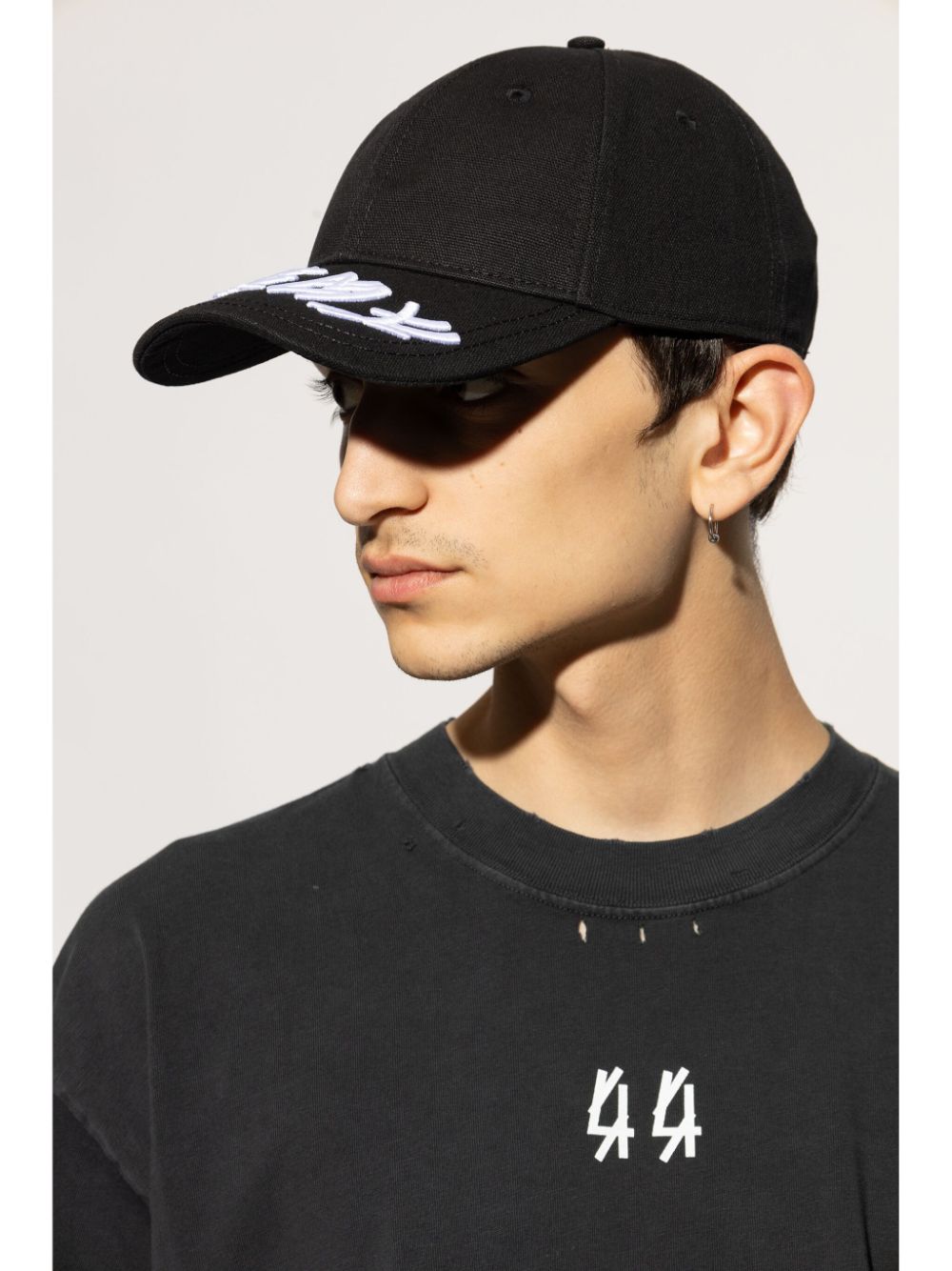 44 LABEL GROUP embroidered-logo cotton cap - Zwart