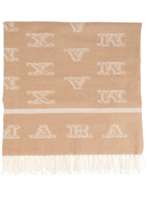 Max Mara embroidered logo pattern scarf Women