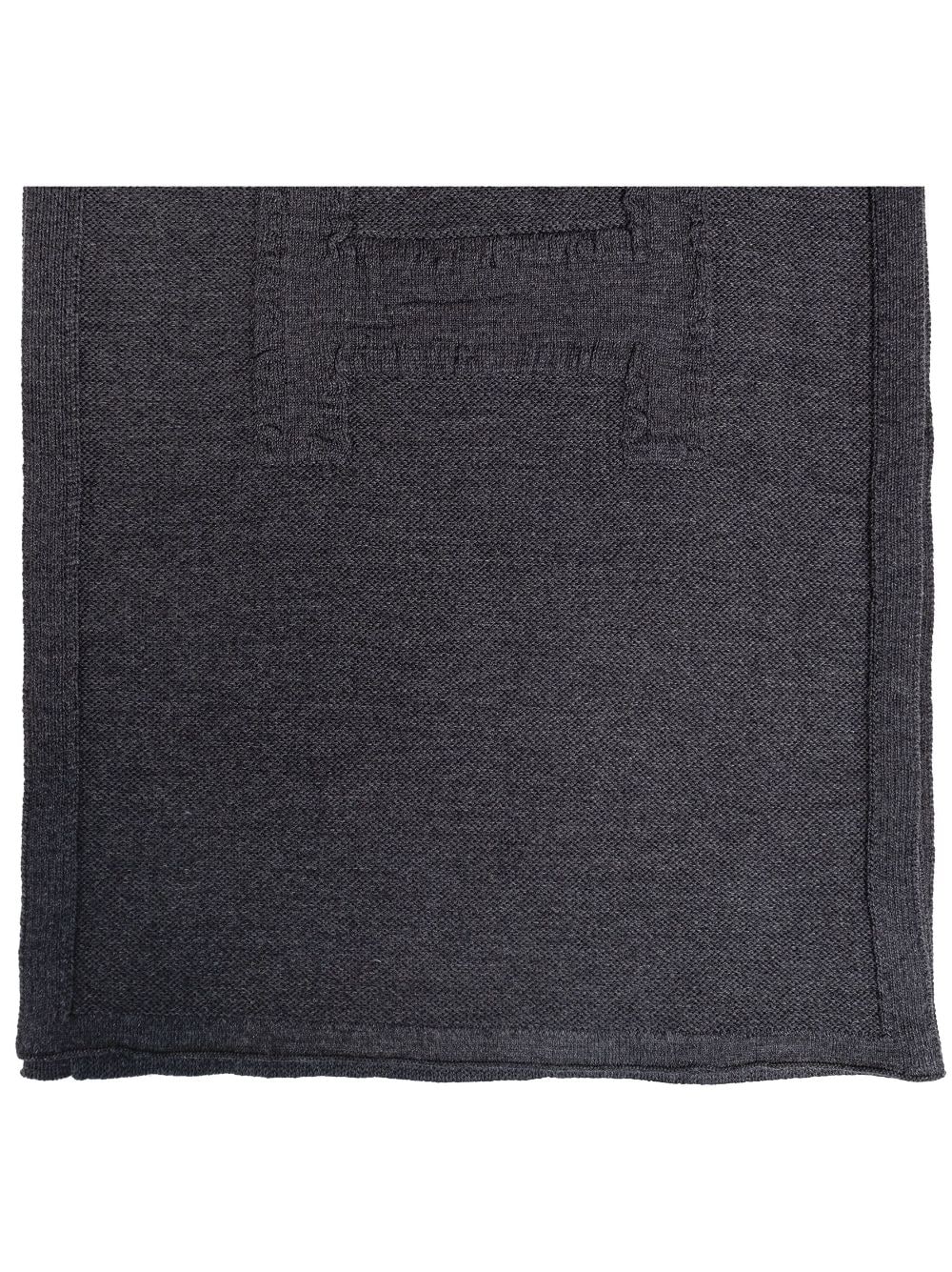 Shop Lanvin Logo-knit Scarf In Grey