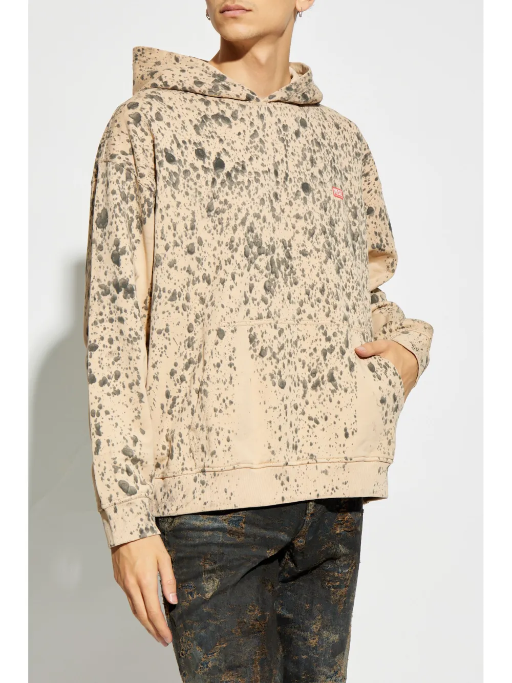 Diesel S-BOXT katoenen hoodie Beige