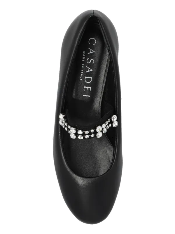 Casadei crystal-embellished Ballerina Shoes | Black