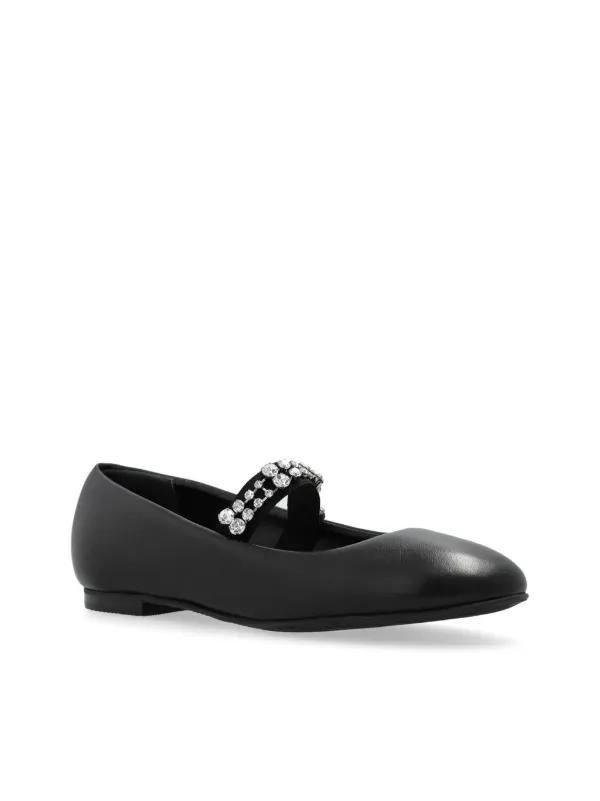 Casadei crystal-embellished Ballerina Shoes | Black