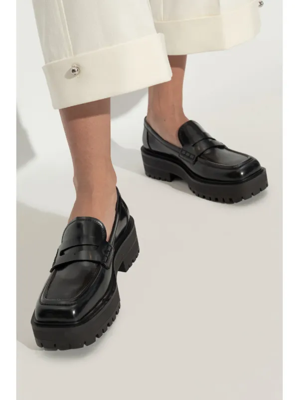 Gianvito Rossi Leather Loafers | Black | FARFETCH GE