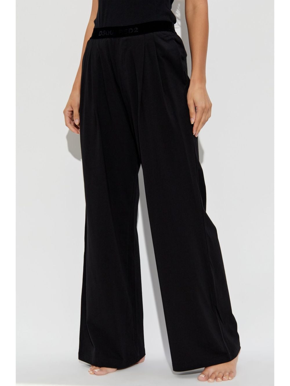 DSQUARED2 cotton straight-leg trousers - Zwart