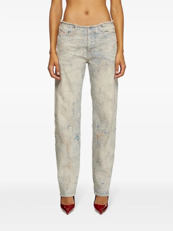 Diesel/D-Arker ダメージ加工 ストレート デニムパンツ ブルー Diesel D-Arker-Fsf ジーンズ | ブルー | FARFETCH JP