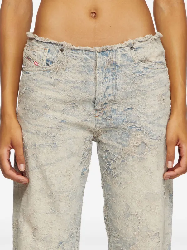Diesel/D-Arker ダメージ加工 ストレート デニムパンツ ブルー Diesel D-Arker-Fsf ジーンズ | ブルー | FARFETCH JP