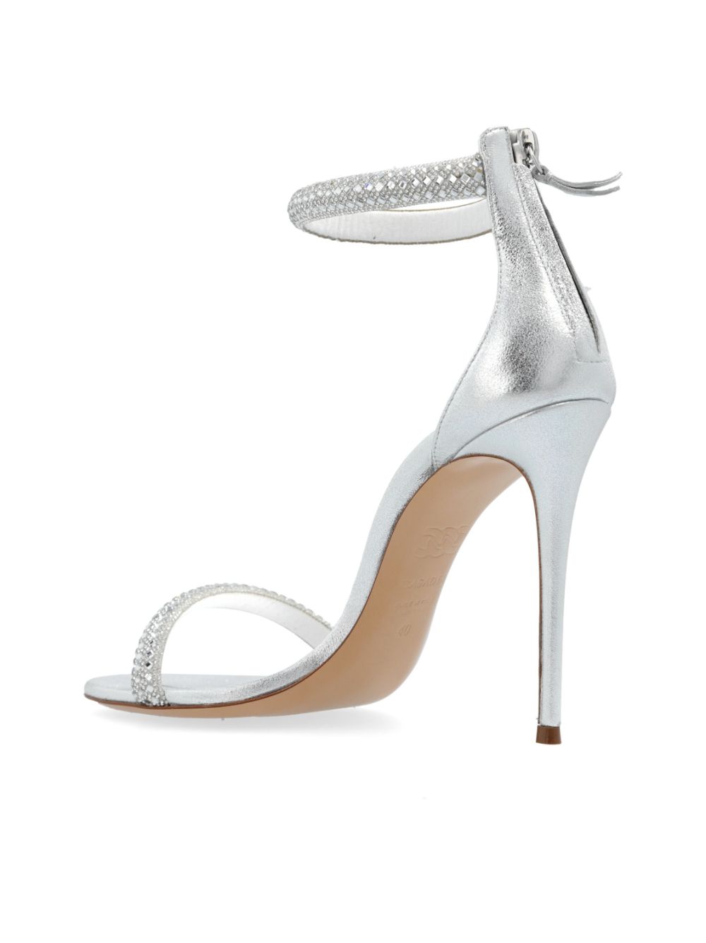 Casadei 110 mm leren pumps Zilver