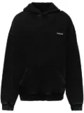 We11done washed logo hoodie - Black