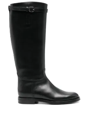 Acne Studios スクエアトゥ レザーブーツ | ブラック | FARFETCH JP