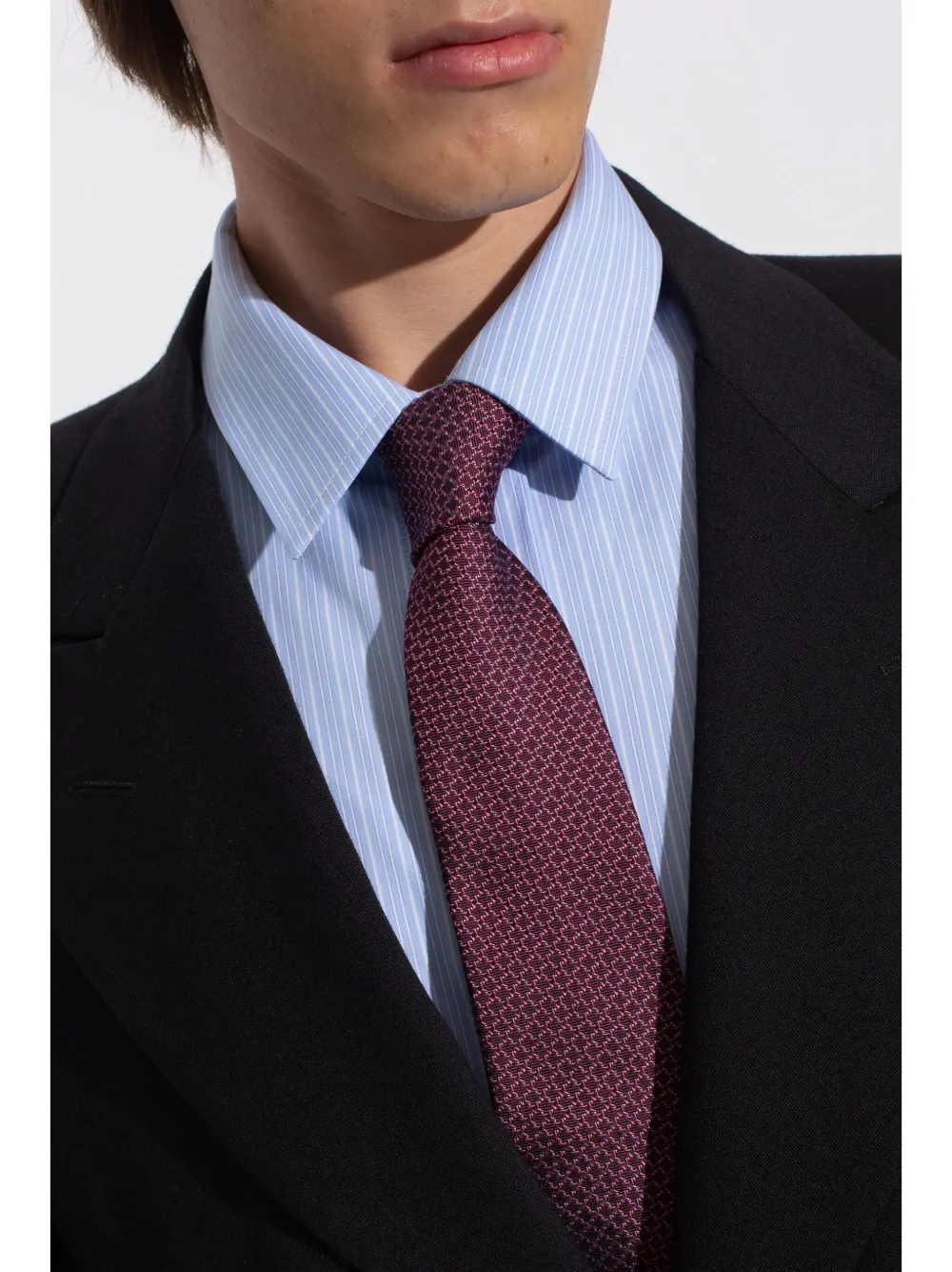 Lanvin jacquard print tie - Rood