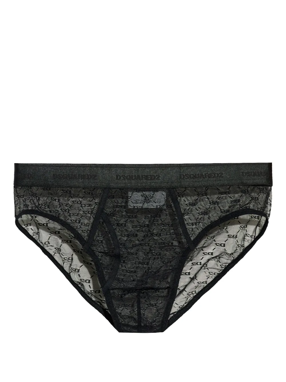 DSQUARED2 Kanten slip met monogram Zwart