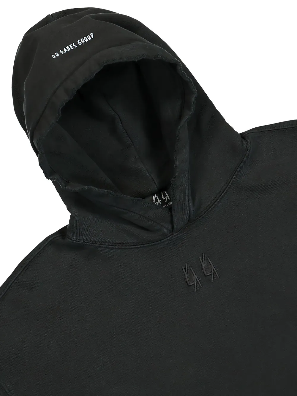 44 LABEL GROUP Hoodie met logoprint op de achterkant Zwart