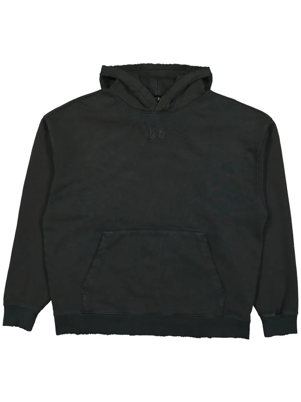 44 LABEL GROUP rear-logo-print hoodie - Black