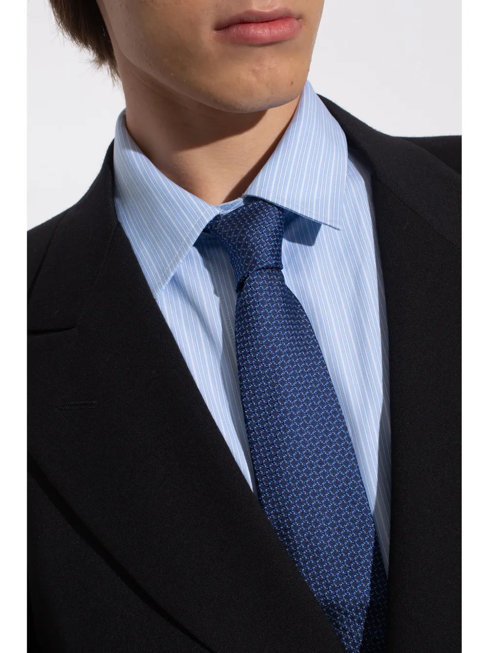 Lanvin jacquard print tie - Blauw